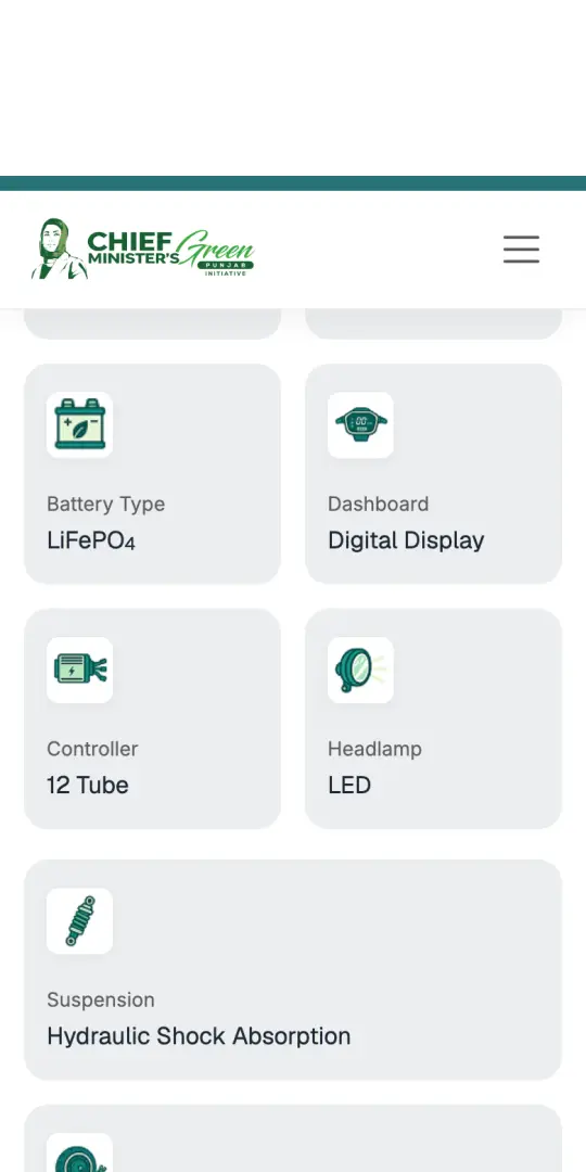 Specs: LiFePO4 battery, digital display, LED headlamp Step 4 of 4: Specs: LiFePO4 battery, digital display, LED headlamp